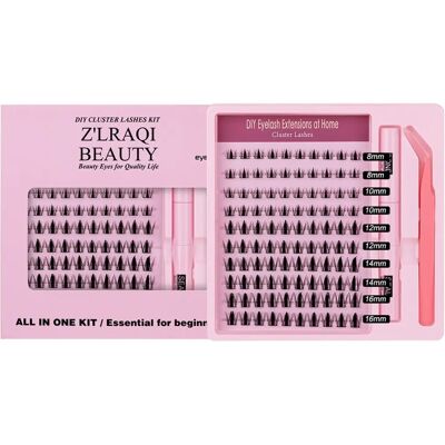 INF Cluster-Wimpern-Set – Hochwertige Faser, mehrreihige segmentierte Wimpern, 100 wiederverwendbare DIY-Cluster für INF Cluster-Wimpern-Set – Hochwertige Faser, mehrreihige segmentierte Wimpern, 100 wiederverwendbare DIY-Cluster für