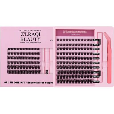 INF Cluster-Wimpern-Set – Schwarze hochwertige Faser, einzelne Wimpern-Clusters, 120er Pack wiederverwendbares INF Cluster-Wimpern-Set – Schwarze hochwertige Faser, einzelne Wimpern-Clusters, 120er Pack wiederverwendbares