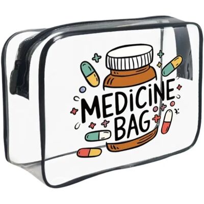 INF Transparente PVC Reise-Kosmetiktasche – leicht, faltbar und abwischbar, Schwarz, 25cm x 18cm x 6cm INF Transparente PVC Reise-Kosmetiktasche – leicht, faltbar und abwischbar, Schwarz, 25cm x 18cm x 6cm
