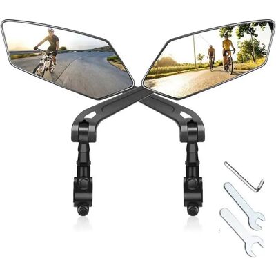 INF Mountainbike Rückspiegel (Schwarz, Paar) mit Installationswerkzeug - 360° Verstellbar INF Mountainbike Rückspiegel (Schwarz, Paar) mit Installationswerkzeug - 360° Verstellbar