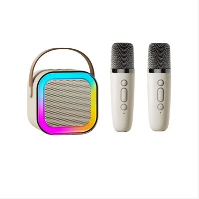 INF Tragbarer Bluetooth Karaoke Lautsprecher (Basic Edition) mit Dual-Mikrofonen und Lautsprecher Beige INF Tragbarer Bluetooth Karaoke Lautsprecher (Basic Edition) mit Dual-Mikrofonen und Lautsprecher Beige