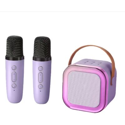 INF Tragbarer Bluetooth Karaoke Lautsprecher (Basic Edition) mit Dual-Mikrofonen und Lautsprecher Violett INF Tragbarer Bluetooth Karaoke Lautsprecher (Basic Edition) mit Dual-Mikrofonen und Lautsprecher Violett