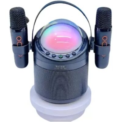 INF Kabelloses Bluetooth Dual-Mikrofon Karaoke-Lautsprechersystem mit RGB-Lichtern Schwarz INF Kabelloses Bluetooth Dual-Mikrofon Karaoke-Lautsprechersystem mit RGB-Lichtern Schwarz