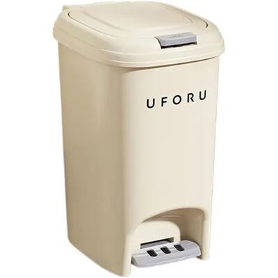 INF Luxuriöser 10l Pedal-Mülleimer – Druck- und Fußpedal Doppelöffnung mit eingebauter Kompressionsdichtung, PP Milchweiß INF Luxuriöser 10l Pedal-Mülleimer – Druck- und Fußpedal Doppelöffnung mit eingebauter Kompressionsdichtung, PP Milchweiß