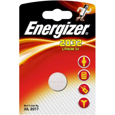 Energizer CR2032 Knopfzelle, Lithium, 3 V, Silber Energizer CR2032 Knopfzelle, Lithium, 3 V, Silber
