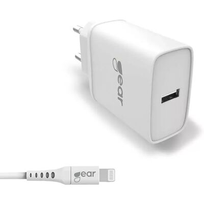 GEAR C89 Ladestation - 220V, USB 2.4A, Lightning 1m GEAR C89 Ladestation - 220V, USB 2.4A, Lightning 1m