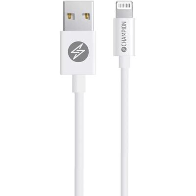 Champion Lightning Kabel 2 m - MFi Apple Zertifiziert - Weiß Champion Lightning Kabel 2 m - MFi Apple Zertifiziert - Weiß
