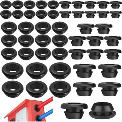 INF 70pcs schwarze Gummitüllen für Kabel – einseitiger Kabelschutz für elektrische Gehäuse INF 70pcs schwarze Gummitüllen für Kabel – einseitiger Kabelschutz für elektrische Gehäuse