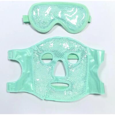 INF Gel-Perlen-Gesichtsmaske und Augenmaske Kombi-Set für Heiß- und Kältetherapie – Wiederverwendbare Gel-Perlen Kühl- und Grün INF Gel-Perlen-Gesichtsmaske und Augenmaske Kombi-Set für Heiß- und Kältetherapie – Wiederverwendbare Gel-Perlen Kühl- und Grün