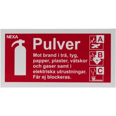 Nexa BSP-1020 Schild für Pulverfeuerlöscher Nexa BSP-1020 Schild für Pulverfeuerlöscher