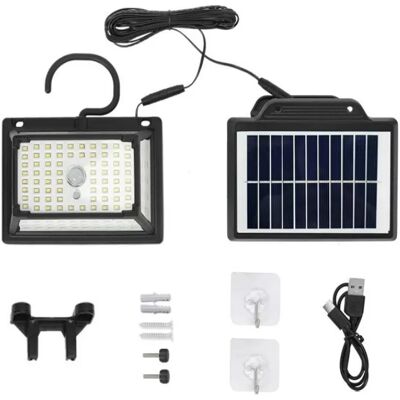 INF Abnehmbare Clip-Solarleuchte mit USB, 190 LEDs, Weißes Licht – Ideal für Außenbeleuchtung INF Abnehmbare Clip-Solarleuchte mit USB, 190 LEDs, Weißes Licht – Ideal für Außenbeleuchtung