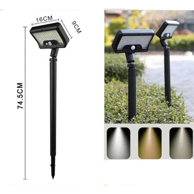 INF LED Solar Wegeleuchte mit Bewegungsmelder, 3 Farbmodi, Verstellbarer Kopf INF LED Solar Wegeleuchte mit Bewegungsmelder, 3 Farbmodi, Verstellbarer Kopf