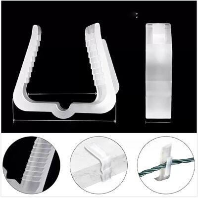 INF 50 Stück Weihnachtslichter Clips, Plastik Dachrinnenhaken für Außen Lichterketten, Dachlichthalter Transparent INF 50 Stück Weihnachtslichter Clips, Plastik Dachrinnenhaken für Außen Lichterketten, Dachlichthalter Transparent