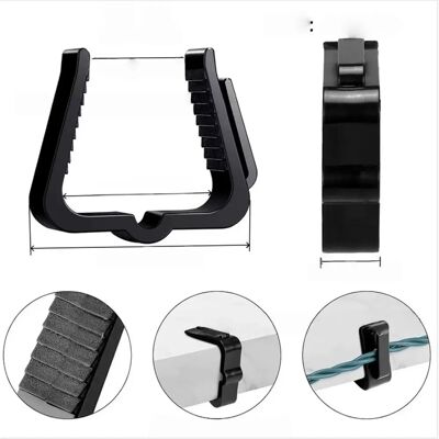 INF 50 Stück Weihnachtslichter Clips, Plastik Dachrinnenhaken für Außen Lichterketten, Dachlichthalter Schwarz INF 50 Stück Weihnachtslichter Clips, Plastik Dachrinnenhaken für Außen Lichterketten, Dachlichthalter Schwarz
