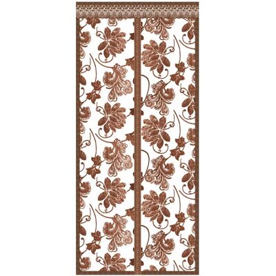 INF Magnetischer Türvorhang, Kaffee-Pfingstrosen-Stickerei, 80 cm x 200 cm INF Magnetischer Türvorhang, Kaffee-Pfingstrosen-Stickerei, 80 cm x 200 cm