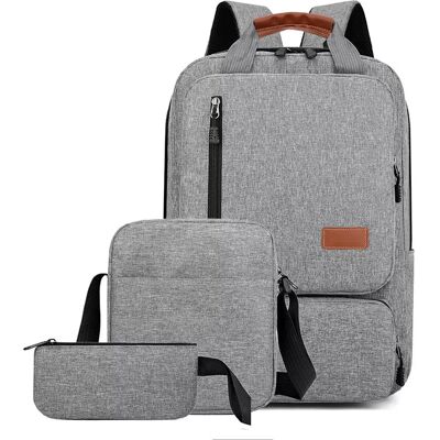 INF Multifunktionaler Laptop-Rucksack aus Nylon Grau INF Multifunktionaler Laptop-Rucksack aus Nylon Grau