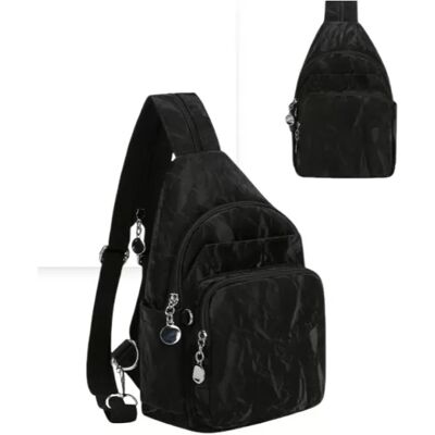 INF Stylischer Damen Oxford Stoff Kleiner Rucksack Diebstahlsicheres Design Schwarz INF Stylischer Damen Oxford Stoff Kleiner Rucksack Diebstahlsicheres Design Schwarz