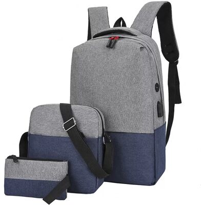 INF Stilvolles lässiges Rucksack-Set - Perfekt für Schule & Reisen Blau + Grau INF Stilvolles lässiges Rucksack-Set - Perfekt für Schule & Reisen Blau + Grau