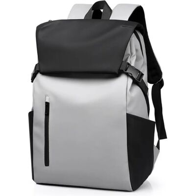 INF Großer Pendler-Rucksack mit viel Fassungsvermögen - Wasserabweisendes PU+Polyester, passt 15 inch Laptop, Multi-Fach Grau INF Großer Pendler-Rucksack mit viel Fassungsvermögen - Wasserabweisendes PU+Polyester, passt 15 inch Laptop, Multi-Fach Grau