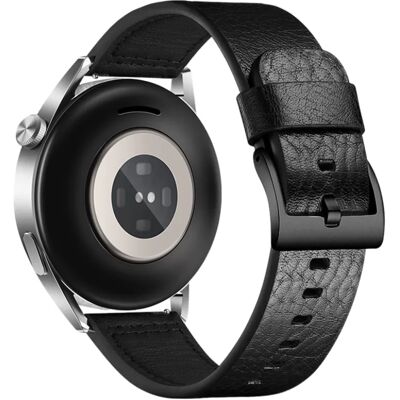 INF Echtes Leder Uhrenarmband 20mm für Huawei & Samsung Smartwatches Schwarz 24 mm INF Echtes Leder Uhrenarmband 20mm für Huawei & Samsung Smartwatches Schwarz 24 mm