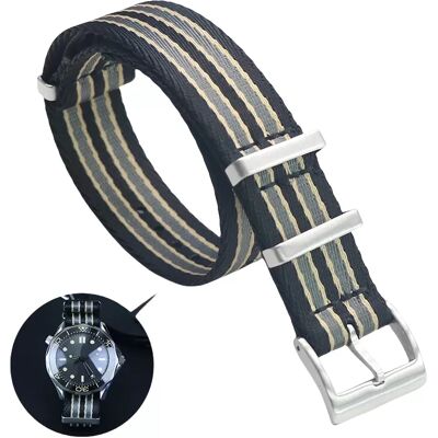 INF Nylon-Uhrenarmband für Omega Seamaster, Speedmaster, Planet Ocean 20 mm Grau+Gelb INF Nylon-Uhrenarmband für Omega Seamaster, Speedmaster, Planet Ocean 20 mm Grau+Gelb