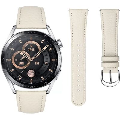 INF 22MM Kompatibel mit Samsung S3 und Huawei GT Serie Echtes Leder Uhrenarmband mit Litchi-Muster, Braun Aprikose INF 22MM Kompatibel mit Samsung S3 und Huawei GT Serie Echtes Leder Uhrenarmband mit Litchi-Muster, Braun Aprikose