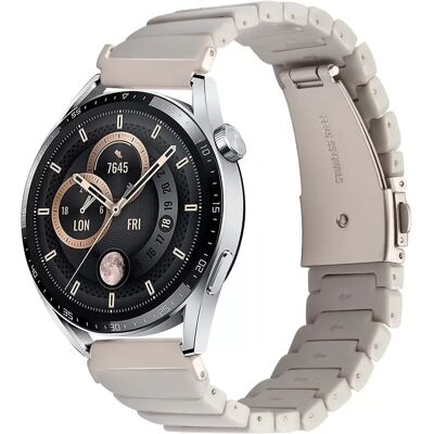 INF 22mm Universal Rosa Harz Uhrenarmband Kompatibel mit Samsung, Huawei, Xiaomi und Honor Smartwatches Beige INF 22mm Universal Rosa Harz Uhrenarmband Kompatibel mit Samsung, Huawei, Xiaomi und Honor Smartwatches Beige
