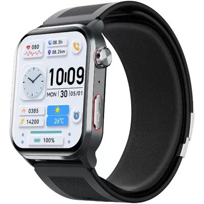 INF Smartwatch kompatibel mit Black Vinyl Strap — Medizinische Luftdruck-Messung, Medical-Grade ECG, 24/7 Herzfrequenz & SpO2, INF Smartwatch kompatibel mit Black Vinyl Strap — Medizinische Luftdruck-Messung, Medical-Grade ECG, 24/7 Herzfrequenz & SpO2,