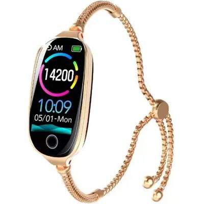 INF Smartwatch-Armband mit Blutdruck-, SpO2- und Herzfrequenzmessung – IP67, Bluetooth 5.3, 50+ Sportmodi, kompatibel mit iOS Roségold INF Smartwatch-Armband mit Blutdruck-, SpO2- und Herzfrequenzmessung – IP67, Bluetooth 5.3, 50+ Sportmodi, kompatibel mit iOS Roségold