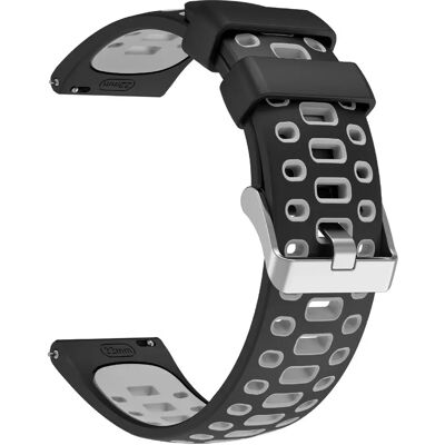INF Silikon-Uhrenarmband für Smartwatches - Zweifarbiges 22mm weiches hautfreundliches Armband mit Dornschließe, kompatibel mit Schwarz+Grau INF Silikon-Uhrenarmband für Smartwatches - Zweifarbiges 22mm weiches hautfreundliches Armband mit Dornschließe, kompatibel mit Schwarz+Grau
