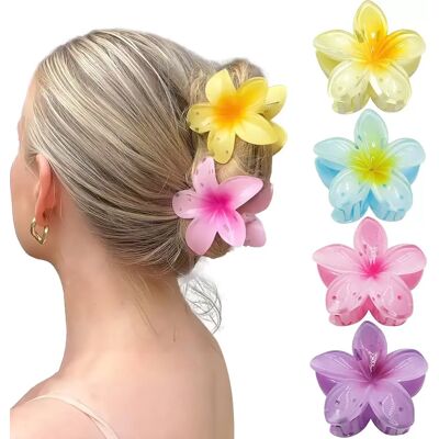 INF Haarspangen mit Blumen im 4er-Pack Gelb/Blau/Lila/Rosa INF Haarspangen mit Blumen im 4er-Pack Gelb/Blau/Lila/Rosa