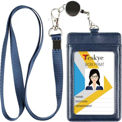 INF Vertikaler Kartenhalter aus PU-Leder Blau INF Vertikaler Kartenhalter aus PU-Leder Blau