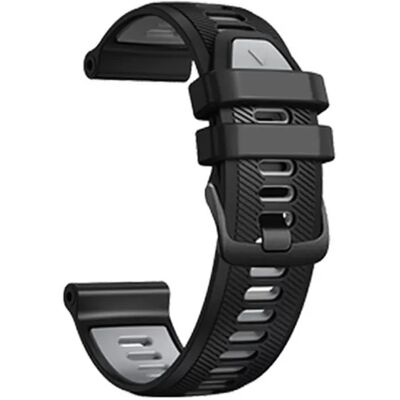 INF Silikon-Uhrenarmband Schwarz+Grau INF Silikon-Uhrenarmband Schwarz+Grau