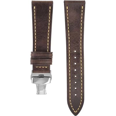 INF - Genuine Leather - 20MM - Doppelter Butterflyverschluss - Kaffee - Uhrenband INF - Genuine Leather - 20MM - Doppelter Butterflyverschluss - Kaffee - Uhrenband