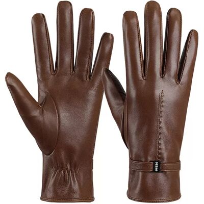 INF Warme Lederhandschuhe aus Ziegenleder L Kaffee INF Warme Lederhandschuhe aus Ziegenleder L Kaffee