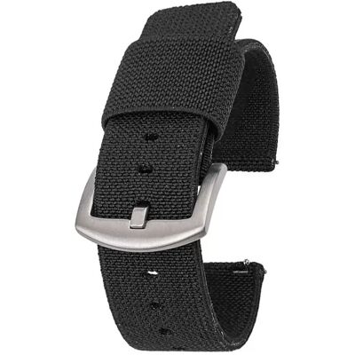 INF Uhrenarmband aus Nylon mit Schnellverschluss-Federstegen Schwarz 22 mm INF Uhrenarmband aus Nylon mit Schnellverschluss-Federstegen Schwarz 22 mm