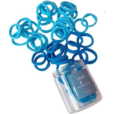 INF Set mit 50 blauen Haargummis, weiche und dehnbare Haar-Accessoires Blau INF Set mit 50 blauen Haargummis, weiche und dehnbare Haar-Accessoires Blau