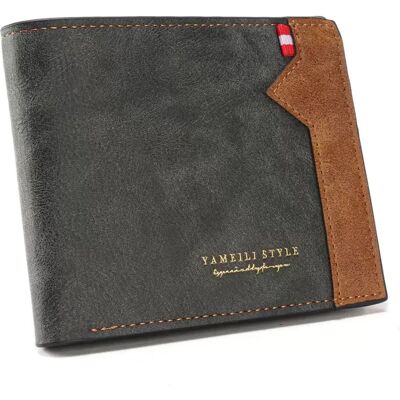 INF Kurze Herrenbrieftasche, schlanke Brieftasche mit zwei Falten und Kartenfach Schwarz INF Kurze Herrenbrieftasche, schlanke Brieftasche mit zwei Falten und Kartenfach Schwarz