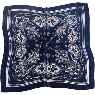INF Eleganter Paisley-Quadratischer Schal - 70x70cm Navy blau INF Eleganter Paisley-Quadratischer Schal - 70x70cm Navy blau