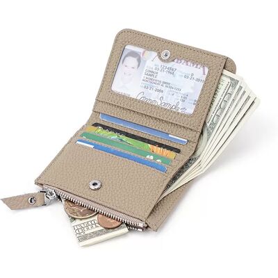 INF Schlanke RFID-blockierende Brieftasche für Herren mit Münzfach - Lederbrieftasche mit Reißverschluss Grau INF Schlanke RFID-blockierende Brieftasche für Herren mit Münzfach - Lederbrieftasche mit Reißverschluss Grau