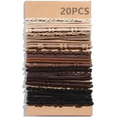 INF Boho Geflochtene Haargummis - 20er Pack Haargummis für dickes Haar INF Boho Geflochtene Haargummis - 20er Pack Haargummis für dickes Haar