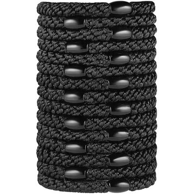 INF 15 Stk. Schwarze Haargummis, Geflochtene Elastische Haarbänder für Frauen oder Mädchen Dickes Haar INF 15 Stk. Schwarze Haargummis, Geflochtene Elastische Haarbänder für Frauen oder Mädchen Dickes Haar