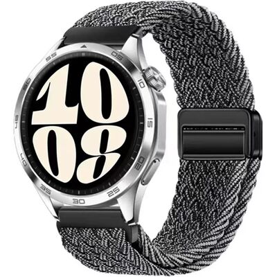 INF Graues & weißes gewebtes Nylon 20mm Uhrenarmband mit Magnetverschluss INF Graues & weißes gewebtes Nylon 20mm Uhrenarmband mit Magnetverschluss
