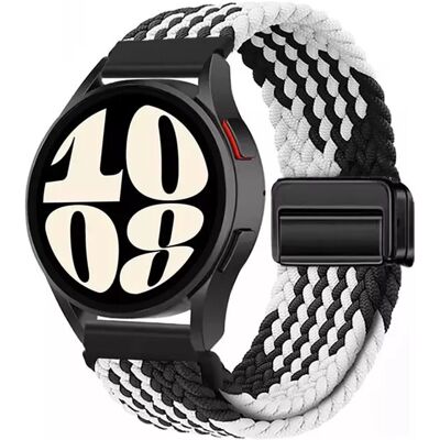 INF Stylisches schwarz-weißes gewebtes Nylon-Magnetarmband 22mm INF Stylisches schwarz-weißes gewebtes Nylon-Magnetarmband 22mm