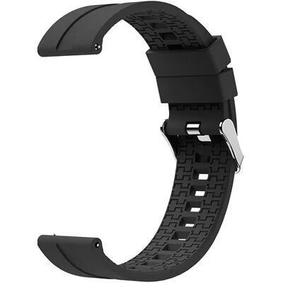 INF Premium Schwarzes Silikon Uhrenarmband - 20mm Silberschnalle INF Premium Schwarzes Silikon Uhrenarmband - 20mm Silberschnalle