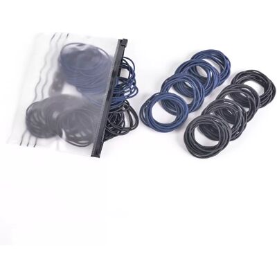 INF Bunte Haargummis 100 Stk. Weiche Stoff-Pferdeschwanzhalter Schwarz + Blau INF Bunte Haargummis 100 Stk. Weiche Stoff-Pferdeschwanzhalter Schwarz + Blau