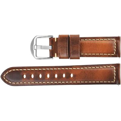 INF Italienisches Leder Uhrenarmband A5 Braun 24mm Stahlschnalle INF Italienisches Leder Uhrenarmband A5 Braun 24mm Stahlschnalle