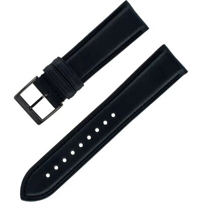 INF Italienisches, leicht veränderliches Uhrenarmband aus glattem Öl-Wachs-Rindsleder Schwarz 22 mm INF Italienisches, leicht veränderliches Uhrenarmband aus glattem Öl-Wachs-Rindsleder Schwarz 22 mm