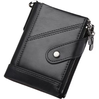 INF RFID-Leder-Geldbörse Herren: Schmales Kartenportemonnaie aus echtem Leder INF RFID-Leder-Geldbörse Herren: Schmales Kartenportemonnaie aus echtem Leder