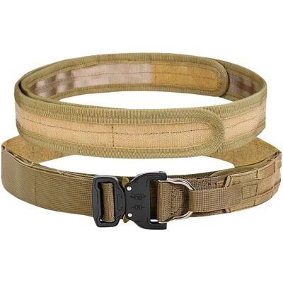 INF Outdoor-Gürtel mit Cobra-Schnalle aus Legierung Khaki INF Outdoor-Gürtel mit Cobra-Schnalle aus Legierung Khaki